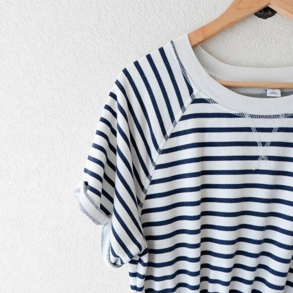 Old Navy XL Waist-Defined Striped French Terry Midi Dress with Pockets - Picture 3 of 7